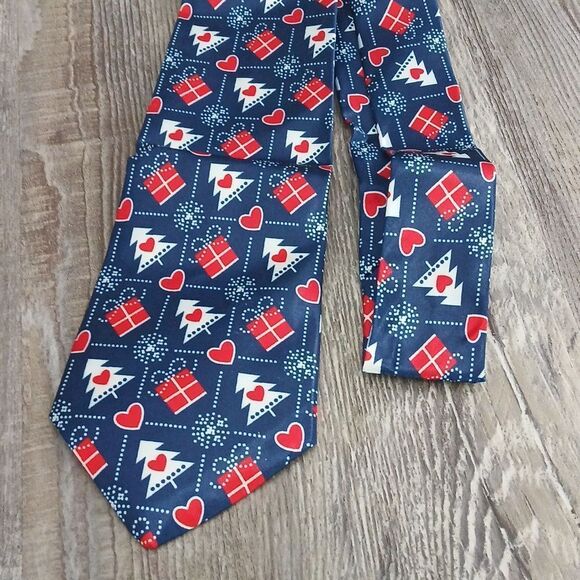 Christmas Necktie Christmas Party Fun Christmas Theme Print Tie Christmas trees - Picture 1 of 6